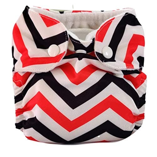 Apple Blossoms New Born All-in-One Style with 2 Natural Bamboo-Cotton Inserts (Slim Chevron)