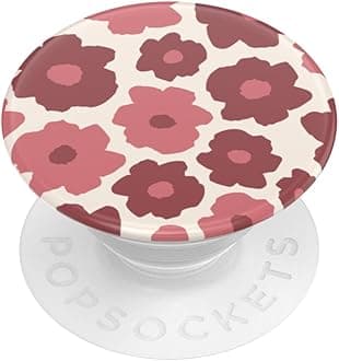 PopGrip - Folding Stand and Grip for Smartphone and Tablet with a Swappable PopTop - Mauve Floral