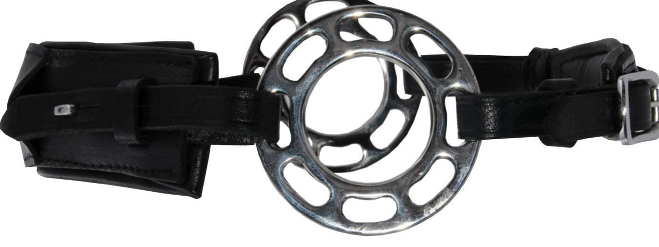 Reitsport Amesbichler AMKA Hackamore Leather 3-Way Adjustable Leather Padding Bitless with Wheel Wheel