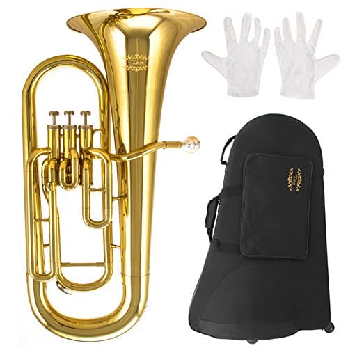 Glory GEU31,Gold Finish, 3key Bb flat Euphonium with Stainless Steel Pistons,Click to see more Style