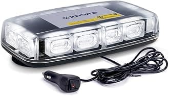 Upgraded 12" 72LED Rooftop Mini Strobe Lights, Emergency Safety Flashing Beacon Light Bar with Magnetic Base for 12V-24V Construction Vehicles, Trucks, Snow Plow, Postal Car (White)