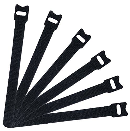 Besteek 50 Pcs Fastening Reusable Cable Ties 6 Inch Microfiber Cloth Hook and Loop Straps Multi-color Cord Management Ties