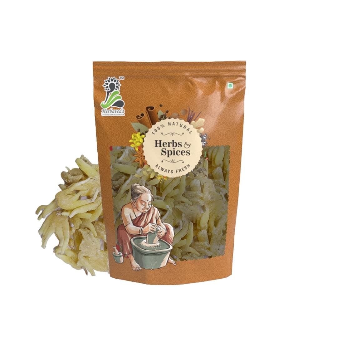 Herbaveda- Dried Salam Panja (Mitha) 50 Grams|Hatta Haddit|Panchaule Dactylorhiza Hatagirea|Salab Panja|Panja Meetha|Lucky Hand Root