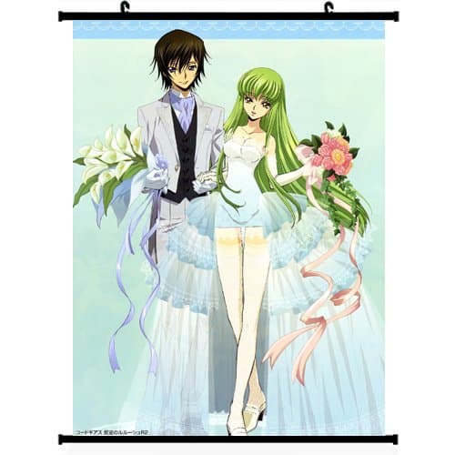 Code Geass Lelouch of the Rebellion Anime Wall Scroll Poster Lelouch Lamperouge & C.C(24''32'') Support Customized