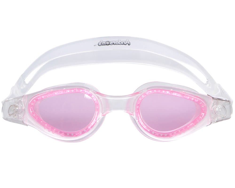 Adult Swim Right Goggles Round Shape Lens Adjustable Split Strap - Pink