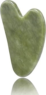 Gua Sha, Gua Sha Facial Tool, Guasha Tool for Face, Guasha Natural Jade Stone (Light Green)