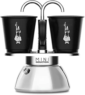 Mini Express Induction Coffee Maker, Aluminium, Black, 2 Cups
