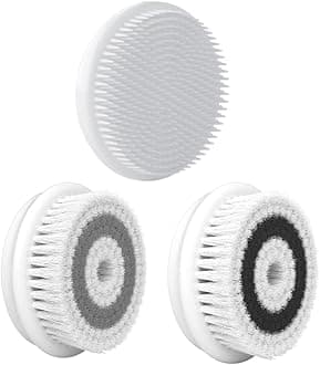 TOUCHBeauty Facial Cleansing Brush Set of 3 - Soft, exfoliating and silicone brush heads for deep cleansing and sensitive skin