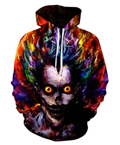 SUNY 3d hoodies Unisex Pullovers Trippy Tie Dye Death Note Hoodie Sweatshirts Hooded