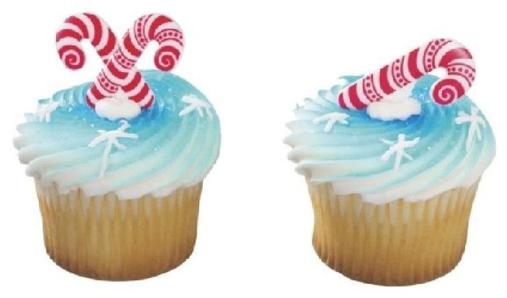 12 Candy Canes Designer Cupcake Pi Party Christmas Red Baker