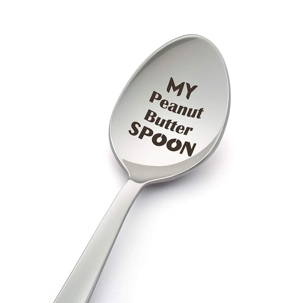 My Peanut Butter Spoon-Engraved Spoon Stainless Steel Silverware Flatware Unique Birthday Easter Basket Gifts for Boy Girl Mom Dad Kids-Crafted by LYF Collection