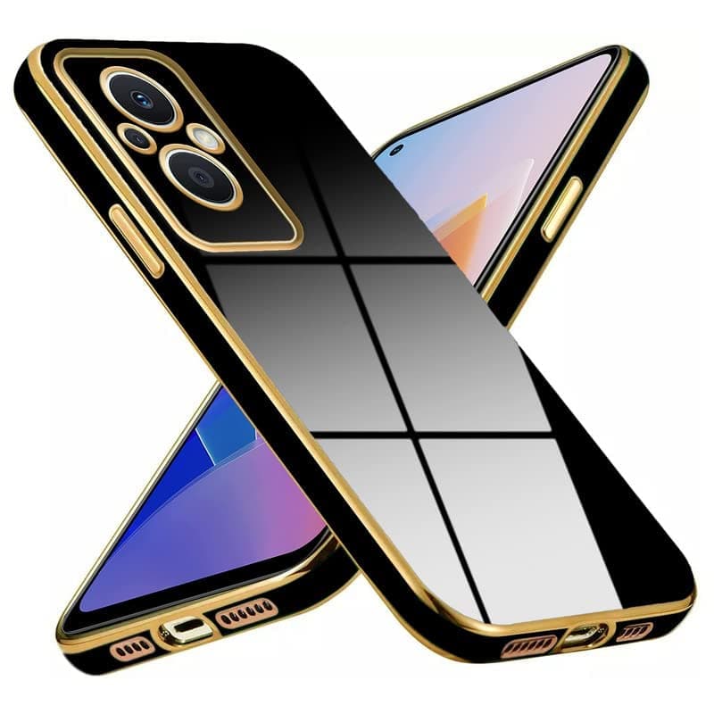 NICE ASSOSERIES HUB for Oppo F21 Pro 5G Chrome Back Cover Phone Case 6d Chrome Case Back Cover (for Oppo F21 Pro 5G Black)