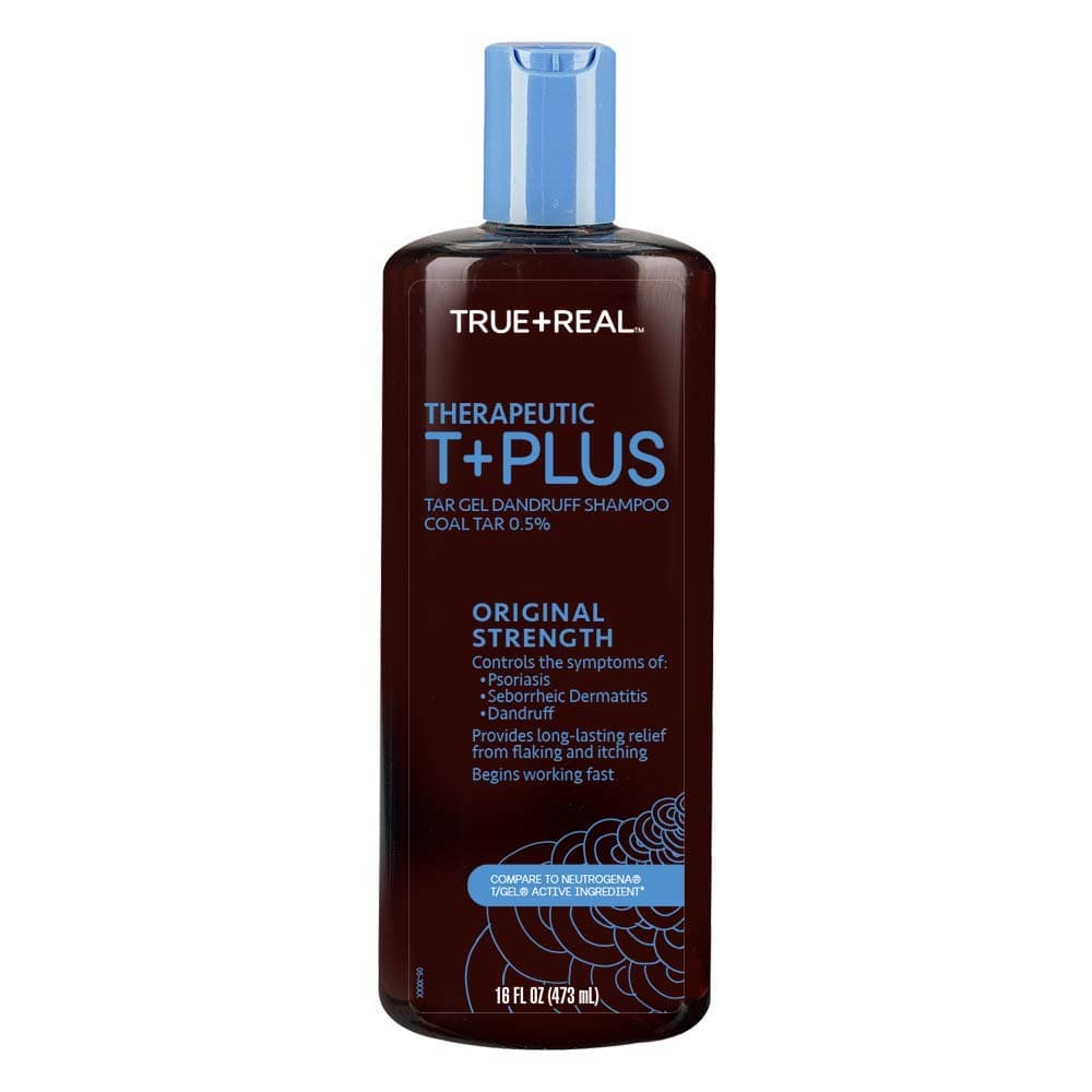 True+Real Therapeutic Plus Tar Gel Shampoo 0.5% Coal Tar, 16 Fl Oz