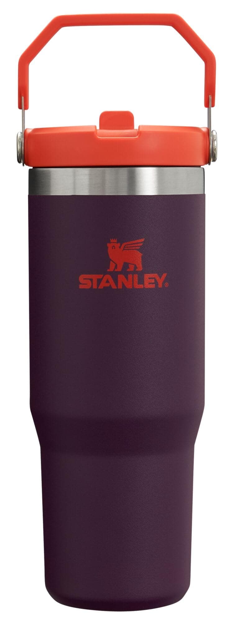Stanley IceFlow Flip Straw Tumbler with Handle 30 oz | Twist On Lid and Flip Up Straw | Leak Resistant Water Bottle | Insulated Stainless Steel |BPA-Free | Plum
