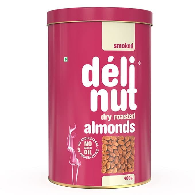 Delinut Dry Roasted Almonds | Smoked 400gm