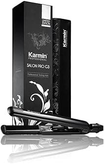 KARMIN G3 Salon Pro 1" Professional Tourmaline Ceramic Flat Iron Hair Straightener Ionic Hair Straightening Styling Iron, Straighten, Curl, Wave, Dual Voltage, Auto Shut Off, Carrying Case, Black