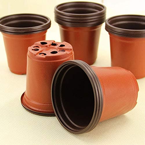 ADHG 100 PCS Plant Flower Pots 9CM Plastic Two-tone Flowerpot Soft Flowers Nursery Storage Pots Container Garden Supplies Decoration
