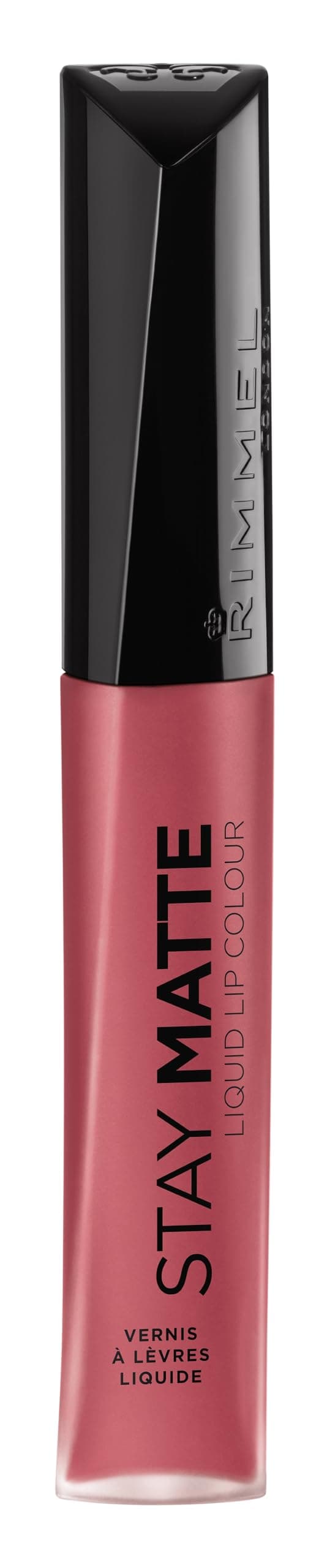 Rimmel London Stay Matte Liquid Lip Color with Full Coverage Kiss-Proof Waterproof Matte Lipstick Formula that Lasts 12 Hours - 100 Pink Bliss, .21oz.