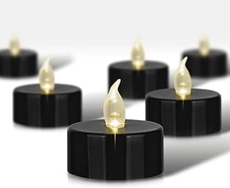 Tappovaly Black Tea Lights Candles Battery Operated, 50 Pack Electric Flameless Votive Candles Long Lasting 200 Hours, LED Flickering Tealight Candle for Halloween Holiday Party Home Decoration