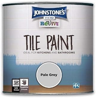 Johnstone's Revive - Tile Paint - Pale Grey - Upcycling Paint - Gloss Finish - 750 ml