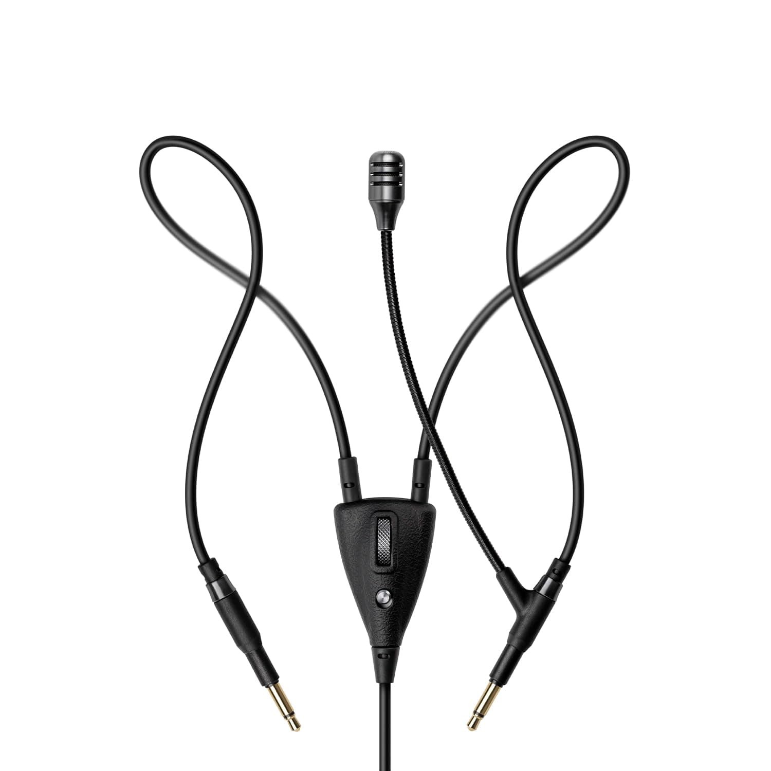 MEZE AUDIO | Boom Mic | Omnidirectional Clear Audio Plug-and-Play Boom Microphone | for Gaming and Remote Work | 3.5mm Male to Dual TS Mono 3.5mm Male Connector Plug | Cable Length 2.50m/8.2ft