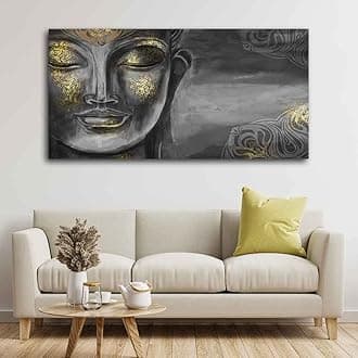VIBECRAFTS Canvas Paintings for Living Room Drawing Room Bodhisattva Buddha Canvas Wall Painting Fitted With Wooden Frame For Home | Office | Living Room | Gift (PTVCH_2468)