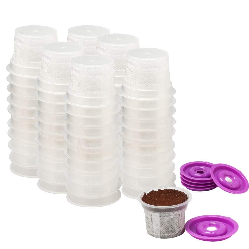 Simple Cups - Disposable Cups for Keurig Brewers - 100 Count, 10 Lids - Use Your Own Coffee in Reusable Filters