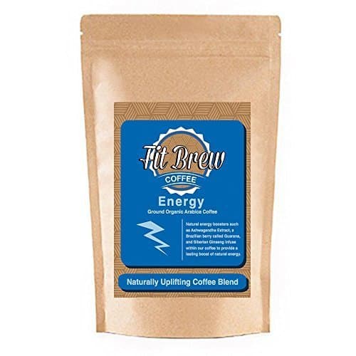 Fit Brew Energy Boosting Coffee, Ground Coffee, Essential Vitamins, Plant Extracts & Immunity Boosters, Keto Friendly Coffee & Fasting Coffee, 12 oz. bag (Energy)