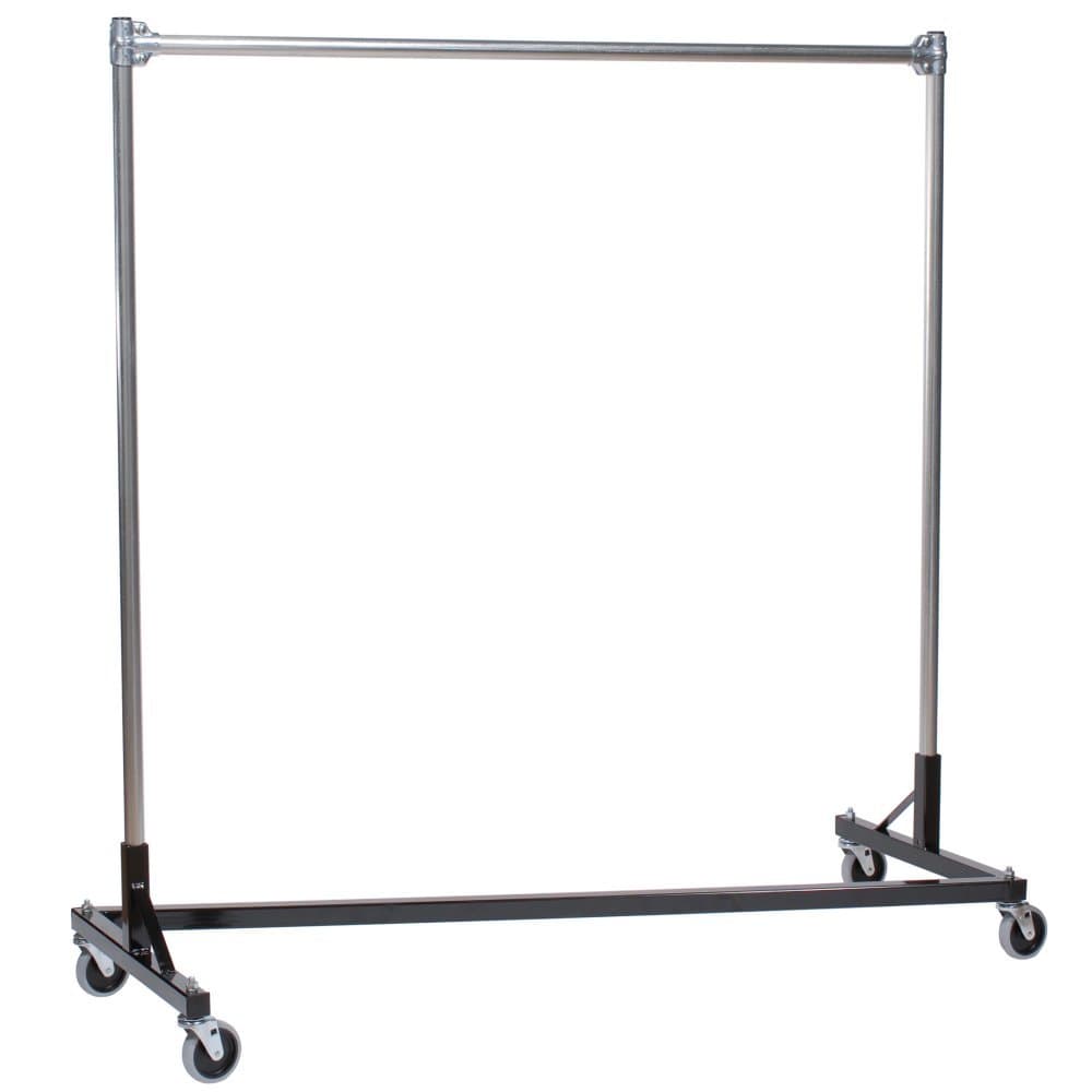 Heavy Duty 5ft Z-Rack - Single Rail with 5ft Uprights (Silver/Black) (67" H x ...