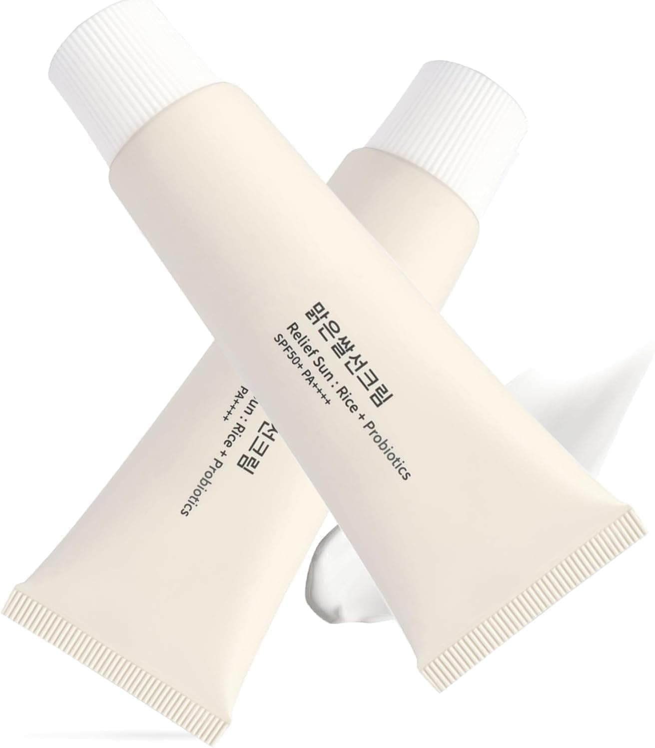 2PCS Relief Sun Organic sunscreen SPF50, Skin Care Solution for All Skin Types, ++++PA++++ Rice and Probiotics, 50ml Nourishing Skin Protection and UV Defens