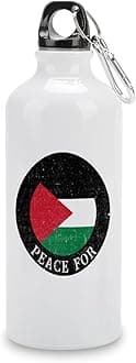 Palestine Flag Travel Sports Water Bottles Peace for Palestine Water Bottles Stainless Steel 20 OZ Insulated Cycling Water Bottle with Hanging Buckle for Sports And Travel