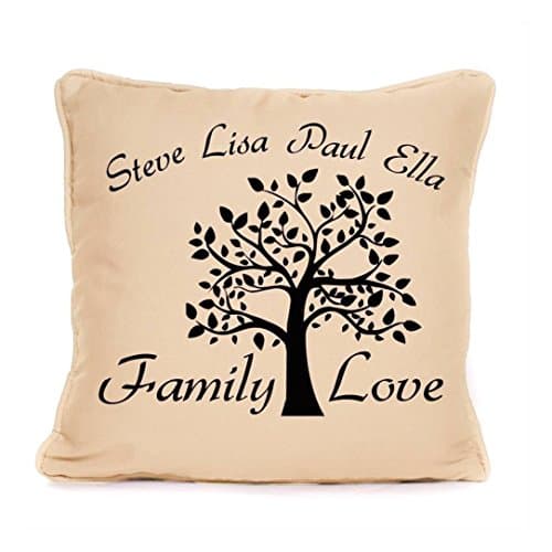 Personalised Family Tree Cushion Pillow Cover Gift