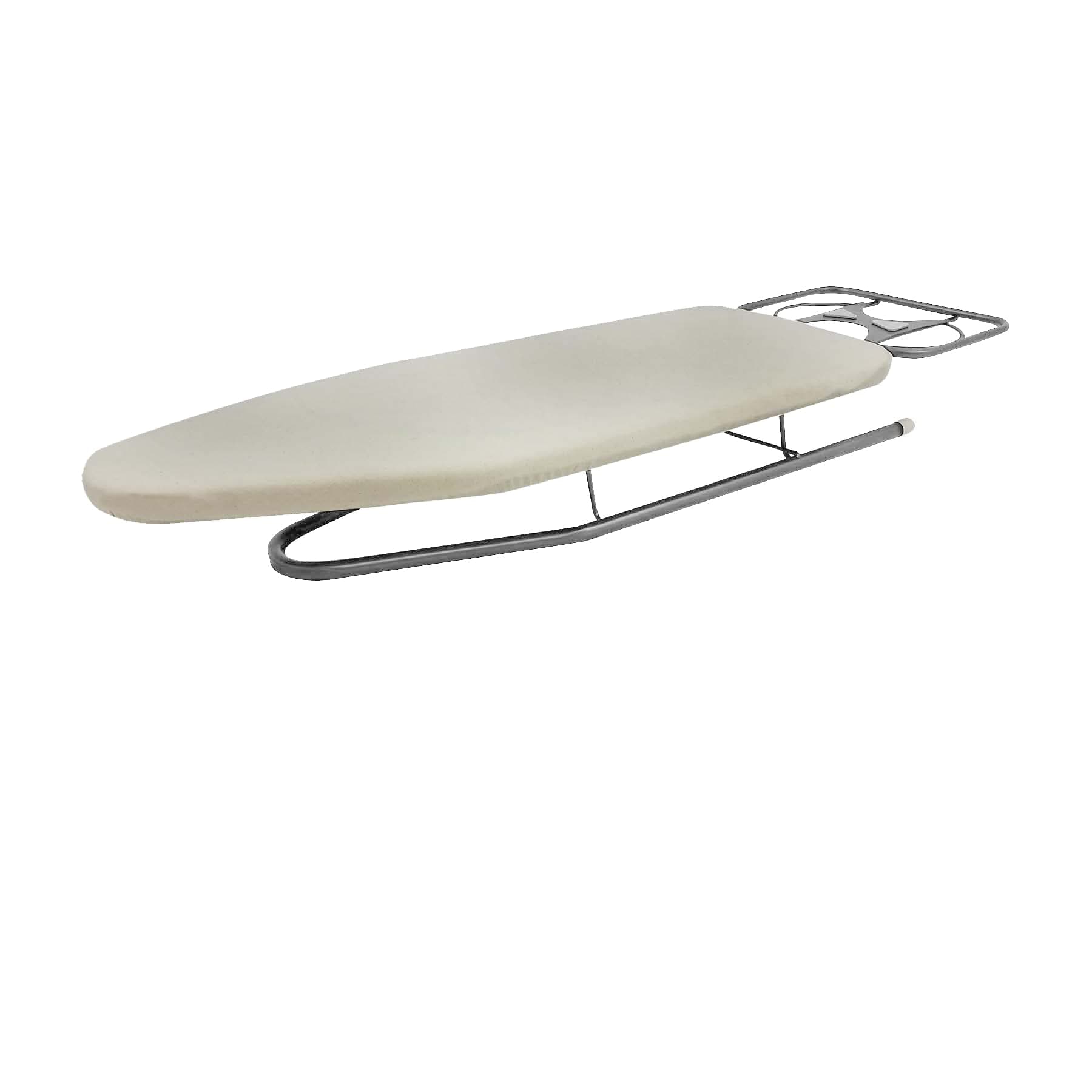 Homz Deluxe Tabletop Compact Ironing Board with Iron Rest, Natural Cotton Cover and Silver Metal Legs