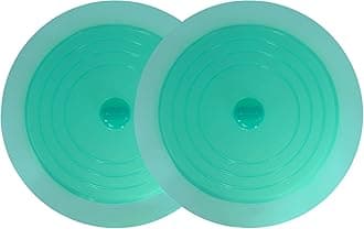 V-TOP Tub Stopper 2 Pack, 6 inches Large Silicone Drain Plug Hair Stopper Flat Suction Cover for Kitchen Bathroom Gadgets and Accessories (Green Transparent)