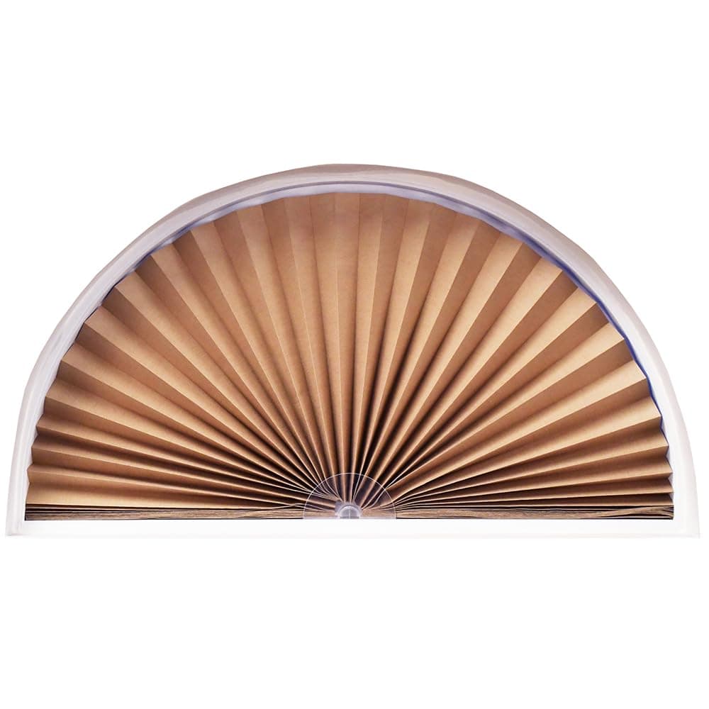 No Tools Original Arch Light Blocking Pleated Fabric Shade Natural, 72" W x 36" H