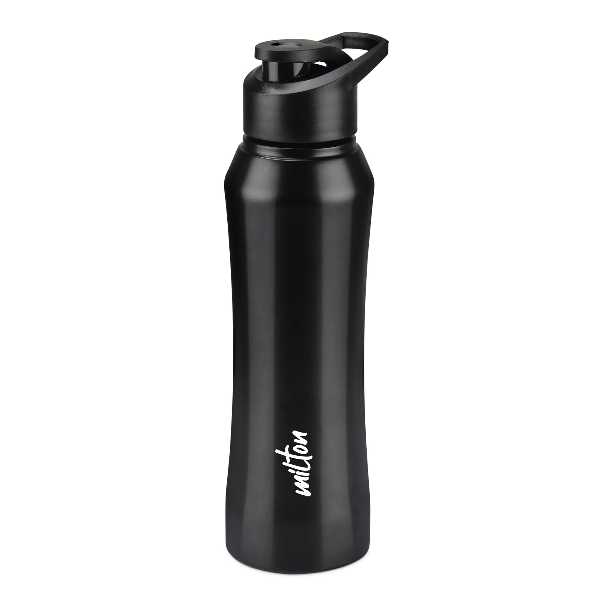 MILTON Comet 1000 Stainless Steel Water Bottle 1000 ml, Single Walled, ISI Certified I Leak Proof Lid, Rust Proof I For School, Office, Gym I Black