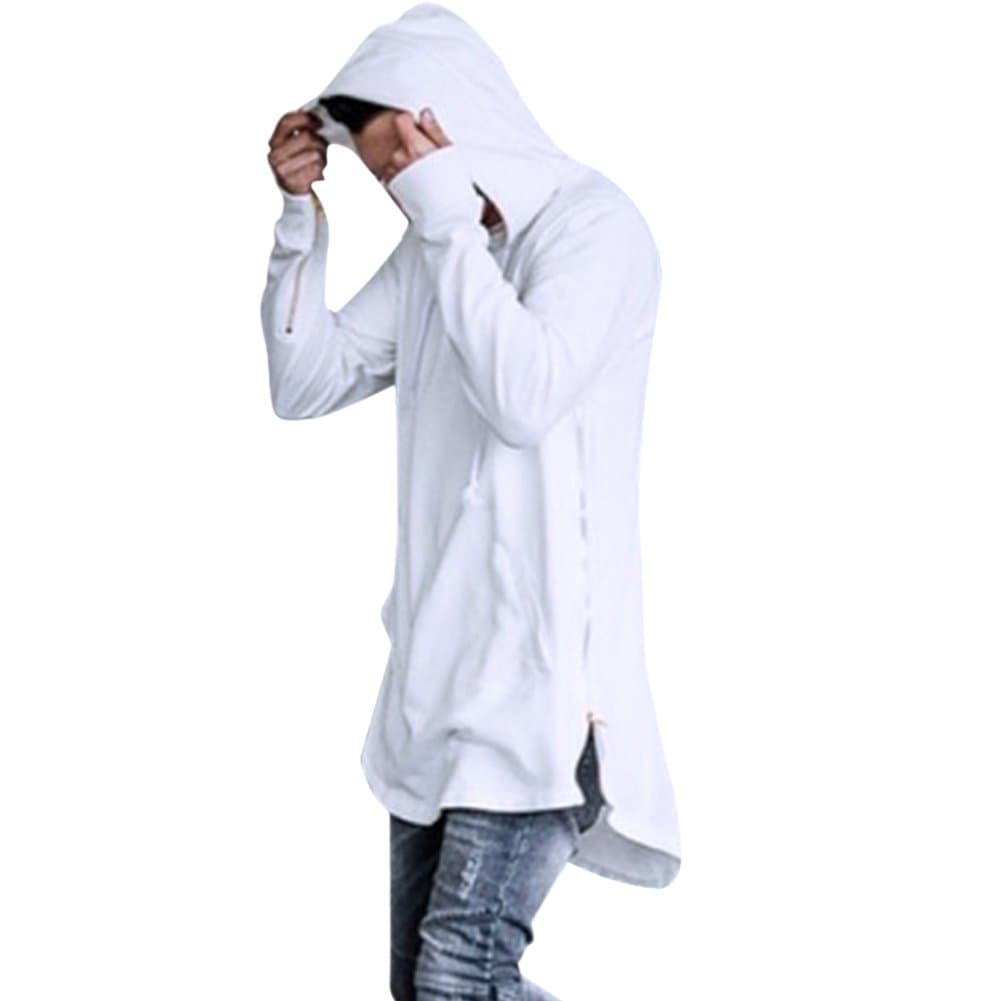 Chnli Men Hipster Hip Hop Classic Pullover Long Sleeves Zipper Hoodie Casual Sweatshirts Jacket
