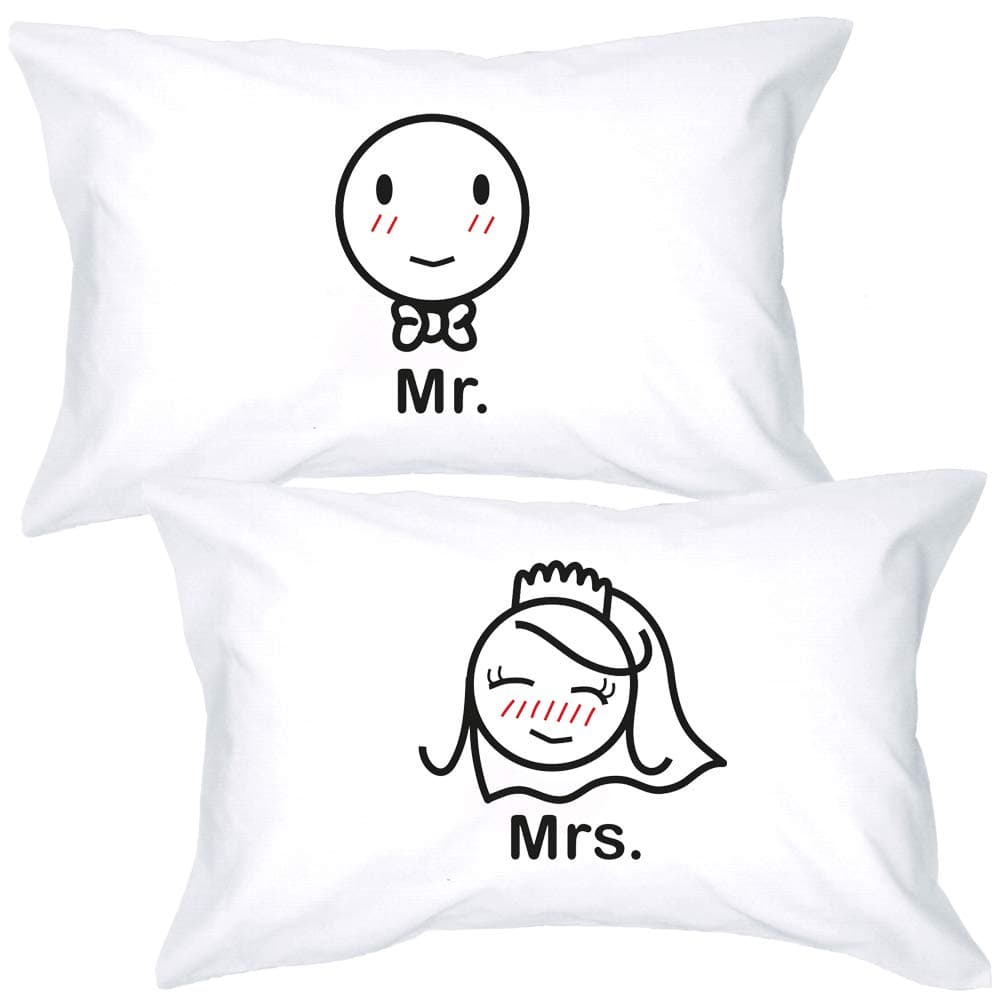 BoldLoft Mr and Mrs Couples Pillowcases for Bride and Groom-Wedding Pillow Gift Engagement Gifts for Couples Bridal Shower Honeymoon Newlyweds Wedding Registry Gifts