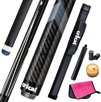 Carbon Fiber Pool Cue Stick 58" Billiard Cue Sticks Professional Low Deflection Pool Sticks with 3/8 * 8 Pin Joint and 12.5mm Tip