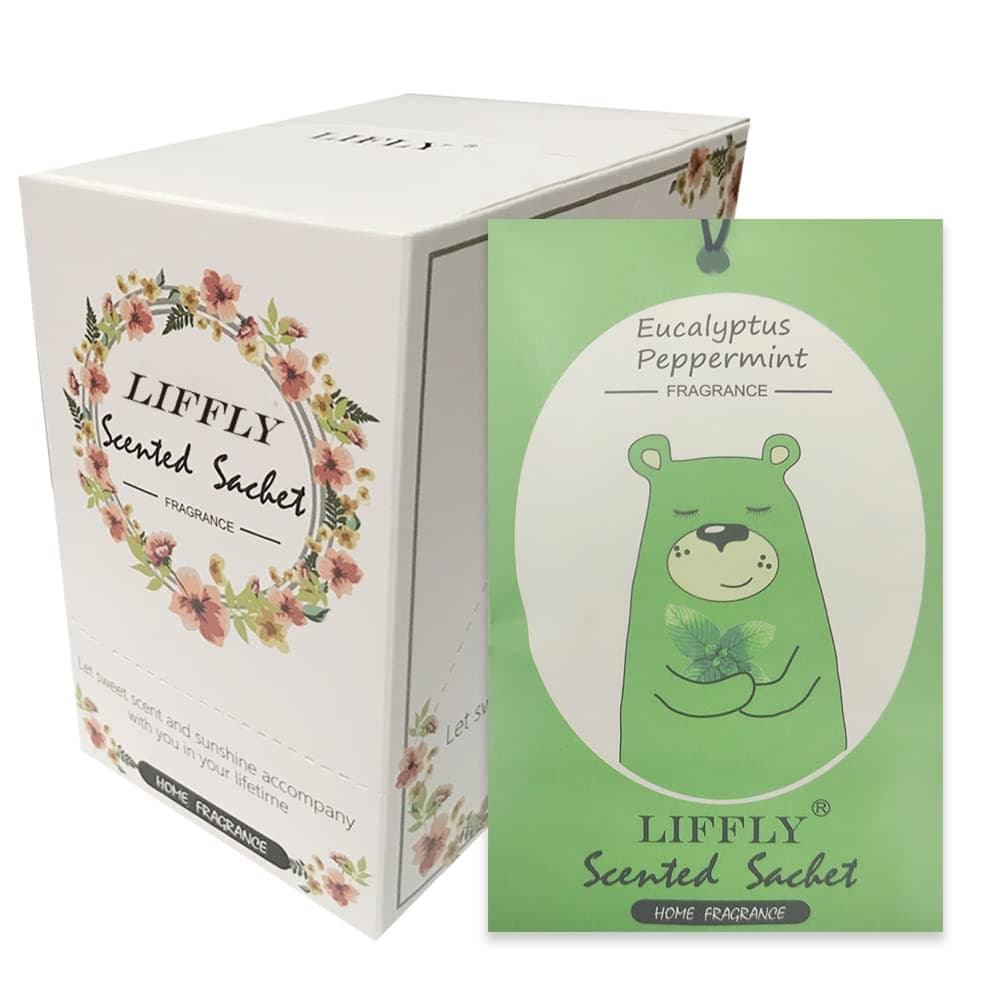 14 PCS Eucalyptus Peppermint Scented Sachets for Drawers and Closets Long-Lasting Gift Box