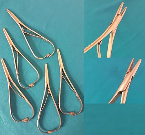 5 MATHIEU LIGATURE ELASTIC PLACING PLIER 5.5" NEEDLE HOLDER DENTAL INSTRUMENTS