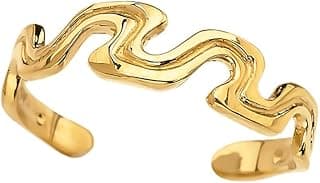 Sponsored Ad - Elegant 10k Yellow Gold Open Wavy Design Toe Ring