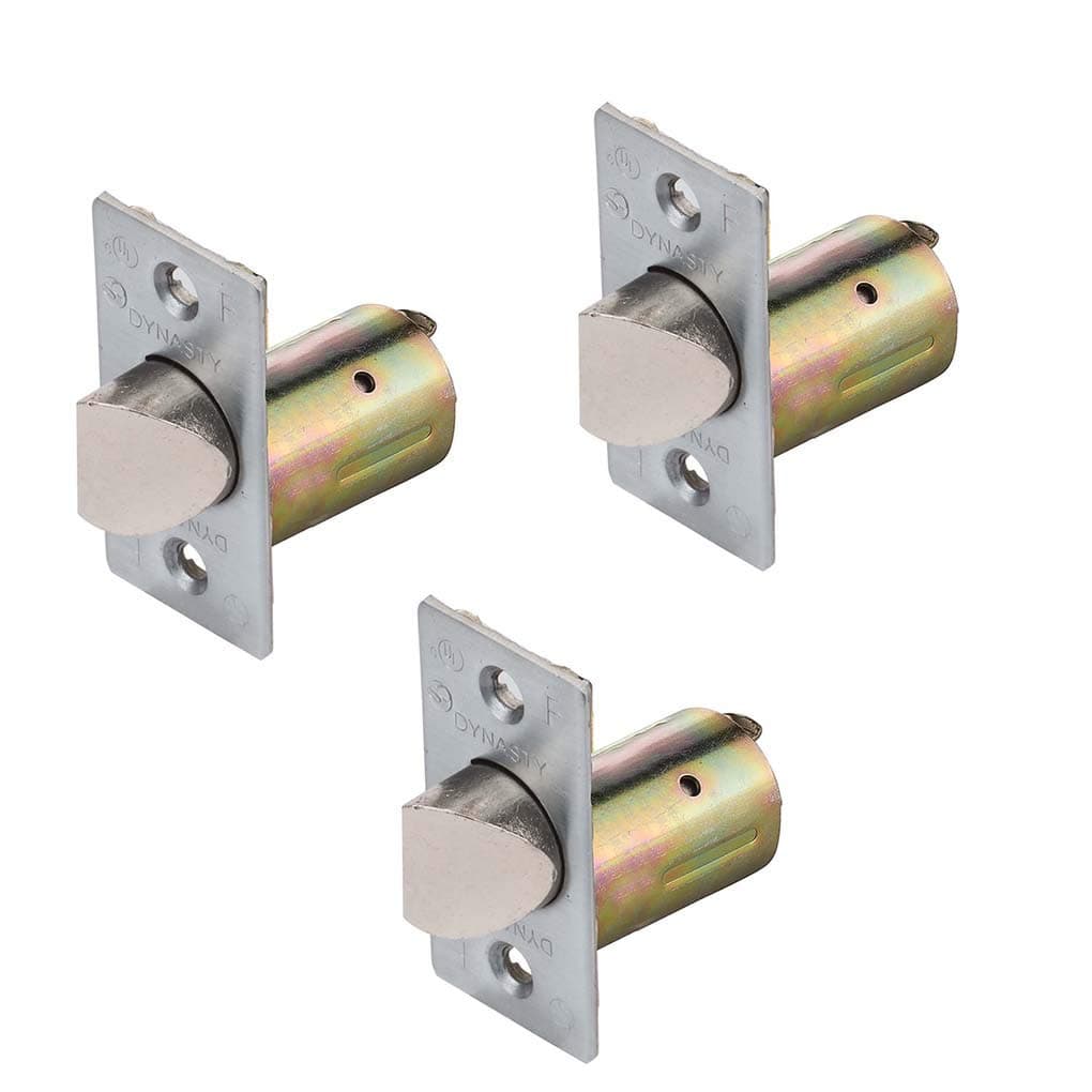 Dynasty Hardware 2-3/8" Backset Deadlatch for Augusta or Spartan Keyed Door Levers, Satin Chrome (3 Pack)