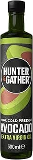 Hunter & Gather Extra Virgin Avocado Oil 500ml | 100% Natural Cold Pressed, Unrefined and Bottled in UK | Versatile for Cooking, Drizzling & Dipping I Seed-Oil Free