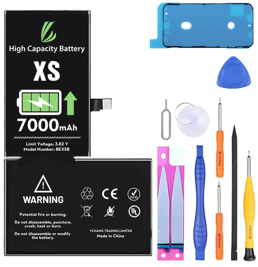 LL TRADER Battery for iPhone Xs, 7000 mAh High Capacity Replacement Battery for iPhone Xs, (A1920、A2097、A2098、A2099、A2100) with Full Set Repair Tool Kit 2024 New Model