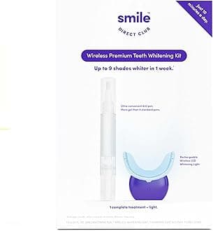 SmileDirectClub Teeth Whitening Kit with Premium Wireless LED Light - 1 Treatment Sized Pen - Professional Strength Hydrogen Peroxide - Pain Free and Enamel Safe - Up to 9 Shades Whiter in 1 Week