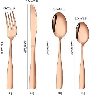 Silverware Set for 1, 4-Piece 18/10 Stainless Steel Flatware Set,Forged Cutlery Set Matte Finish for Home,Restaurant and Parties, Dishwasher Safe.