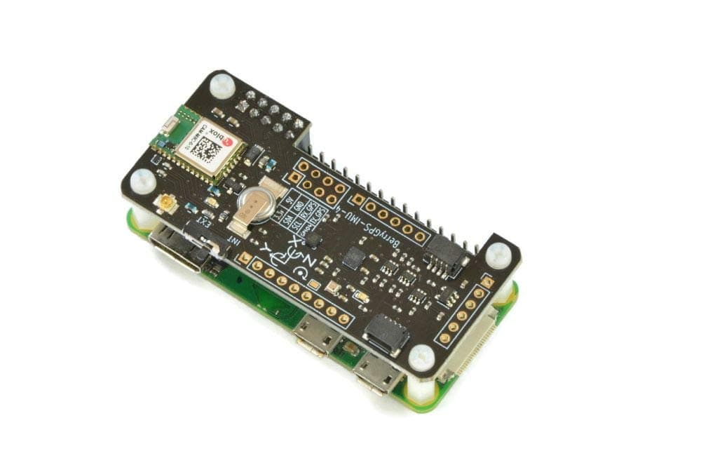 BerryGPS-IMU GPS and 10DOF for The Raspberry Pi - accelerometer, gyroscope, magnetometer and barometric/Altitude sensor