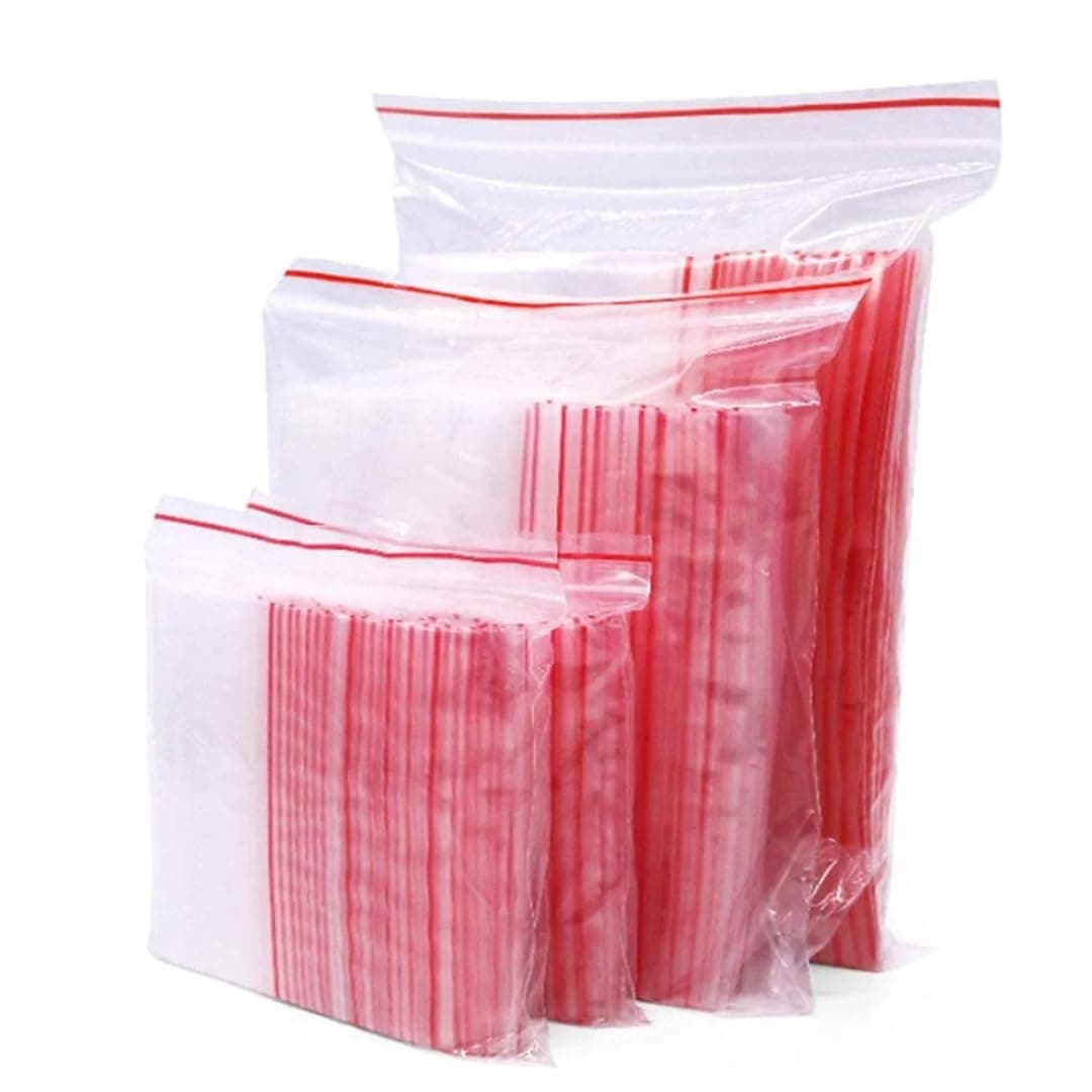Dharj Zip lock Pouches, Zip lock Bag For Prasad Bag Storage, Freezer RE-USABLE Zipper Bags, Ziplock Bags For Fridge Storage, Zip lock bags Medium Transparent (3"X 4") (100 Ziplock Pouch)