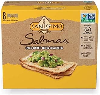 Salmas Oven Baked Corn Crackers, 100% Whole Grain Corn, Gluten Free, Non-GMO Project Verified, 8 Individually Wrapped Snack Packs (3 Crackers Each)